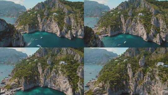 海边悬崖海景游艇度假高清在线视频素材下载