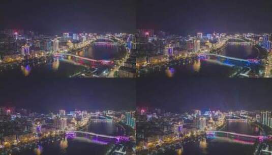 福建三明夜景延时航拍三明延时三明夜景高清在线视频素材下载