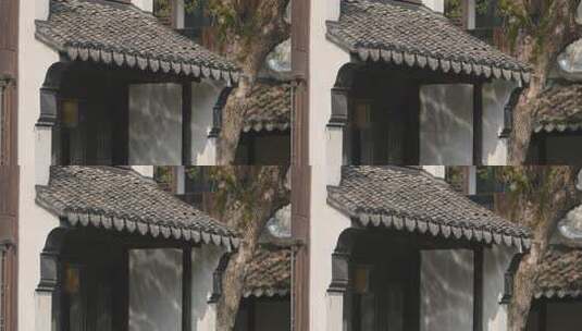 徽派建筑屋檐光影古建筑屋顶飞檐斗拱瓦片高清在线视频素材下载