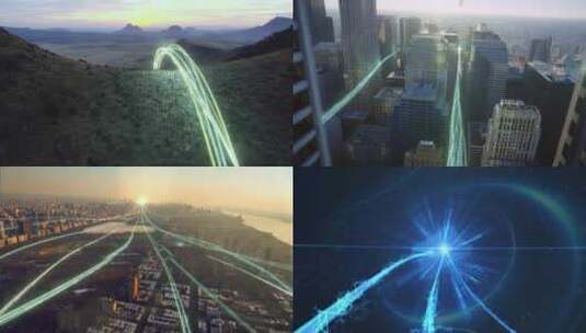 公司企业城市蓝色粒子光线穿梭震撼开场片头高清AE视频素材下载