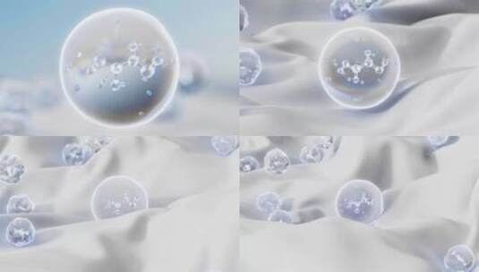 0刺激温柔亲肤分子水球保湿面料AE工程高清AE视频素材下载
