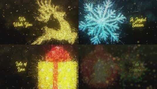 圣诞明亮整洁霜冻彩色粒子图片过渡AE模板高清AE视频素材下载