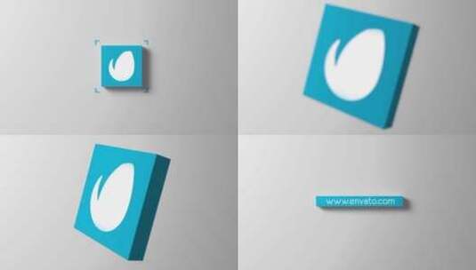 3D Cube Logo显示图标展示清新动感AE模板高清AE视频素材下载