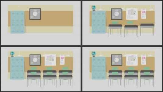 MG动画教室课桌座位场景AE模板高清AE视频素材下载