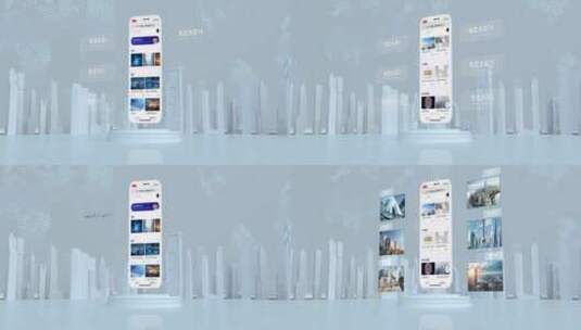 浅色宽屏科技感手机app展示高清AE视频素材下载