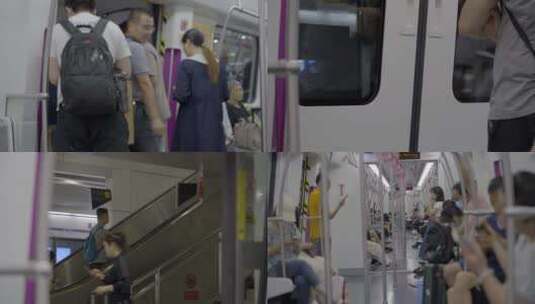 最新湖南长沙地铁4号线南站乘客高清在线视频素材下载