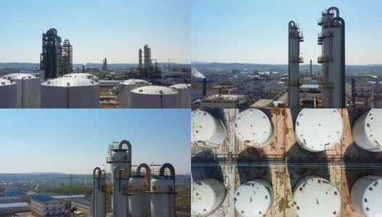 航拍化工厂 石蜡化工厂 乙酸酐油化工厂高清在线视频素材下载