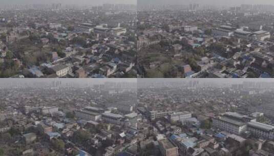 河南安阳城市航拍高空上帝视角住宅区老城高清在线视频素材下载