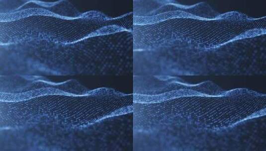 蓝色科技感粒子曲面3D渲染高清在线视频素材下载