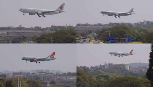 国内国际机场飞机降落起飞高清在线视频素材下载