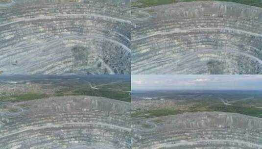 巨大石棉采石场爆炸现场鸟瞰图17高清在线视频素材下载