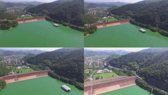 原创拍摄德清县对河口水库航拍青山绿水高清在线视频素材下载