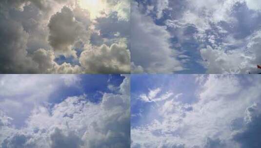 蓝天白云的云朵 翻滚的云高清在线视频素材下载