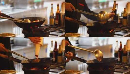厨师颠锅颠勺，餐饮广告可用高清在线视频素材下载
