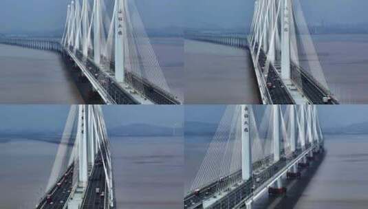 钱塘江 嘉绍大桥 交通 基建 国家发展高清在线视频素材下载