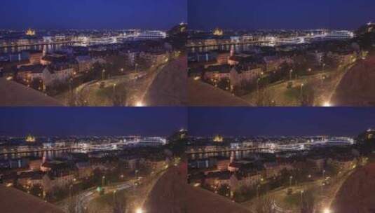 布达佩斯的夜间延时高清在线视频素材下载
