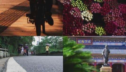 早茶晨练逛街生活气息的广州悠闲高清在线视频素材下载