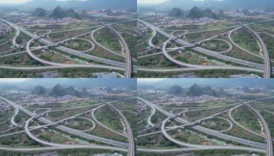 广西桂林绕城高速车流交通高清在线视频素材下载