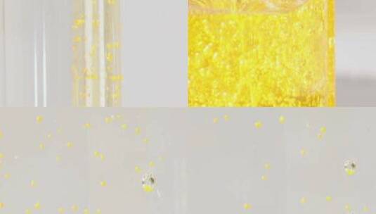 金色液体 粒子气泡展示 液体流动 黄色液体高清在线视频素材下载