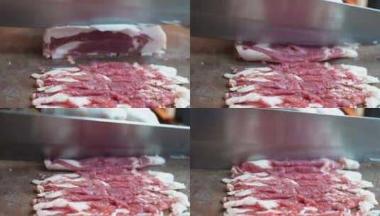 切羊肉片新鲜湖羊高清在线视频素材下载