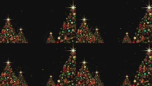圣诞节 圣诞树 装饰视频（透明通道）高清在线视频素材下载