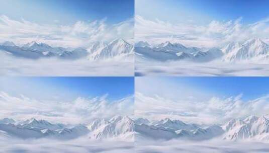 概念背景，云雪和山峰高清在线视频素材下载