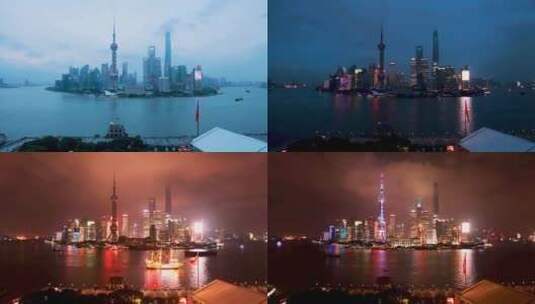 上海黄浦江夜景 外滩 东方明珠 延时拍摄高清在线视频素材下载