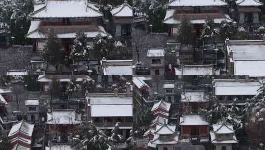 洛阳龙门石窟香山寺雪景高清在线视频素材下载