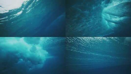 海底拍摄海浪袭来高清在线视频素材下载