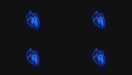 3D全息投影医疗影像跳动的心脏高清在线视频素材下载