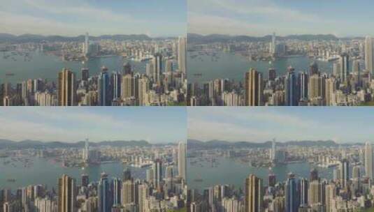 香港维多利亚港中环海滨海港海洋城市天际线高清在线视频素材下载