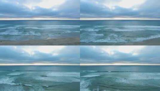 海滩海浪海面航拍高清在线视频素材下载