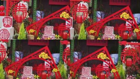 杭州钱王祠新年氛围高清在线视频素材下载