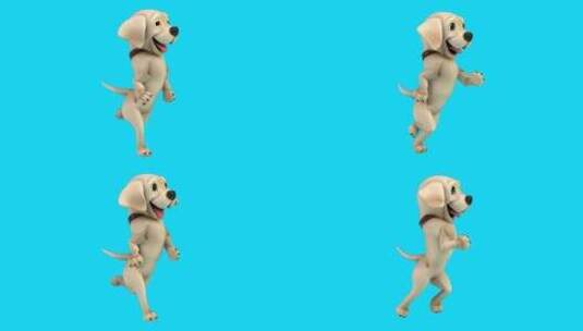 有趣的3D卡通狗跑（带alpha通道）高清在线视频素材下载