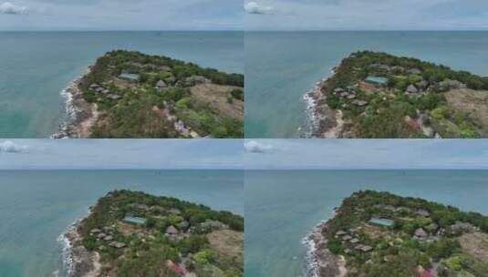 泰国苏梅岛海滩海湾航拍自然景观高清在线视频素材下载