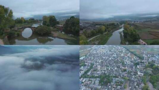 4K无人机航拍云南大理沙溪古镇高清在线视频素材下载