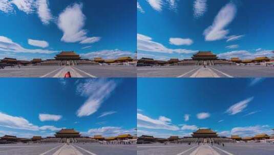 北京 故宫太和殿 蓝天白云3-A7RM3高清在线视频素材下载