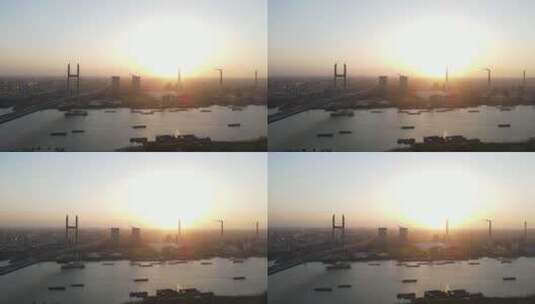 上海闵浦大桥4K航拍原素材高清在线视频素材下载