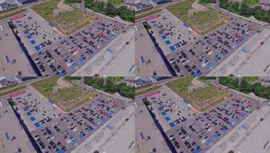 航拍城市的停车场高清在线视频素材下载