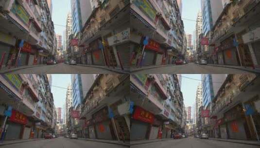 香港街道的低角度拍摄高清在线视频素材下载