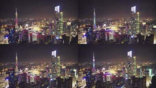猎德-珠江新城夜景延时高清在线视频素材下载