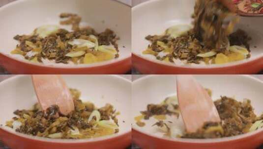 厨师炒酸菜 (3)高清在线视频素材下载