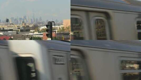 列车驶过纽约铁路高清在线视频素材下载