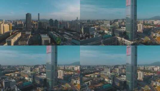 4k深圳高楼视频深圳宝能中心大厦和周边建筑高清在线视频素材下载