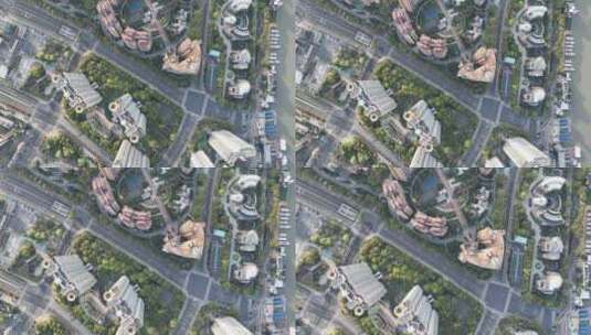 俯拍上海空城高清在线视频素材下载