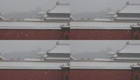 大雪中的北京故宫高清在线视频素材下载