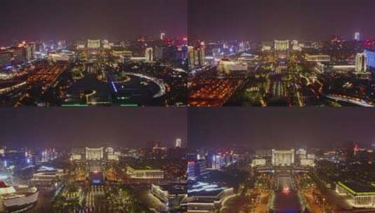 东莞中心广场夜景前进高清在线视频素材下载