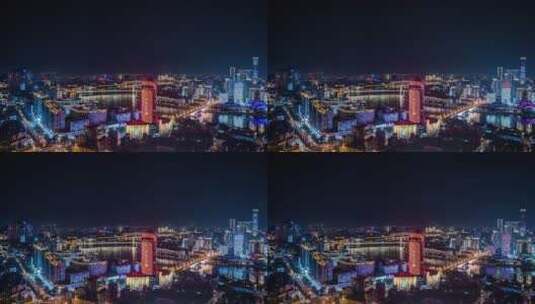 4k延时柳州新城区夜景素材高清在线视频素材下载