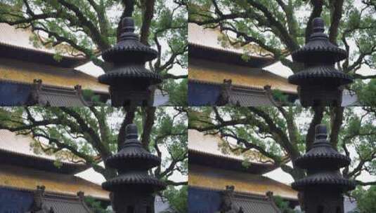 浙江普陀山普济寺禅院建筑4K实拍视频高清在线视频素材下载