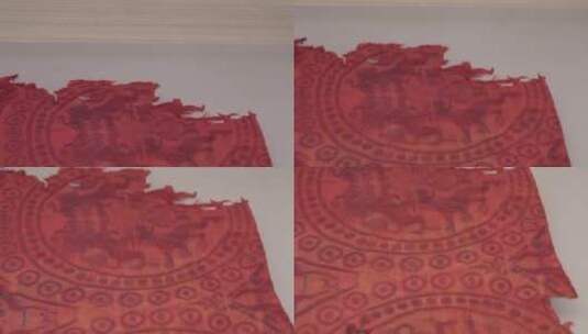 古代印染技术红色花纹布料 ~高清在线视频素材下载